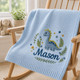 Personalized Baby Blanket with Embroidered Dinosaur, Custom Name Nursery Blanket