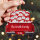 Custom Snowman Family Christmas Ornament, Red Truck Flat Ornament