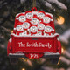 Custom Snowman Family Christmas Ornament, Red Truck Flat Ornament