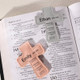 Custom Name Bible Verses Cross Shaped Leather Magnetic Christian Bookmark Clip