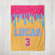 Custom Baseball Drip Plush Blanket: Personalized Kid's Birthday Gift