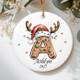 Personalized initial ornament, Custom Letter ornament