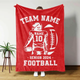 Name Football Senior Gift for Football Team Personalized Football Blanket