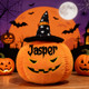 Halloween Pumpkin Pillow - Halloween Decor Customizable Name