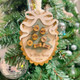 Personalized Family Christmas Ornament: Scalloped Bow