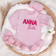 Personalized Embroidered Baby Romper, Baby Name Ruffle Romper