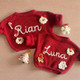 Red Baby Christmas Sweater|Personalized Santa Sweater with Name