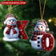 Merry Christmas Custom Letter Snowman