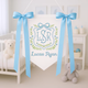 Custom Baby Banner, Welcome Banner with Floral Crest