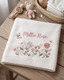 Personalized Floral Embroidered Baby Blanket - Custom Name Knitted Throw