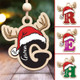 Personalized Name/Initials Christmas Reindeer & Tree Pendant
