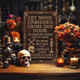 Witcha??s Spell Metal Sign a?? Halloween Home Protection Poem