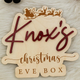 Custom Christmas Eve Box Name Sign | Personalized Wooden Plaque