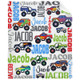 Custom Name Monster Truck Design Flannel Blanket