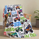 Custom Name Monster Truck Design Flannel Blanket