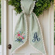 Floral Coquette Wreath Sash, Custom Monogram Toile