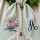 Floral Coquette Wreath Sash, Custom Monogram Toile