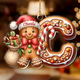 Custom First Letter Gingerbread Ornaments, Personalized Alphabet Letters