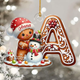 Custom First Letter Gingerbread Ornaments, Personalized Alphabet Letters