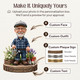 Personalized Grandpa Garden Gnome 2D FLAT Wooden Block, Custom Photo Caricature Plaque Sign