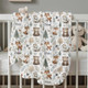 Woodland Animal Blanket Personalized Plush Velveteen Baby Throw for Kids