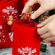 10/20pcs Christmas Drawstring Velvet Bags Red Candy Biscuits Pouch Personalization name