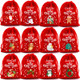 10/20pcs Christmas Drawstring Velvet Bags Red Candy Biscuits Pouch Personalization name