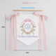 Personalized Baby Banner, Floral Crest Welcome Banner with bows