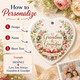 Personalized Grandparents Day Ornament, Custom Ceramic Heart Keepsake