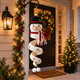 Crochet Christmas Snowman Hanging Decor, Handmade Spiral Snowman Ornament