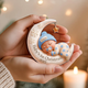 Custom Baby First Christmas Ornament, Moon Sleeping Design