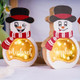 Custom Family Christmas Decoration, Personalized Snowman Figurine Set with LED Lights