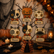 Mini Halloween Ornaments For Small Tree, Vintage Halloween Decor Indoor With Cat Skull,