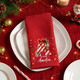 Personalized Christmas Cotton Napkin with Name | Candy Cane Initial | Party Table Decor