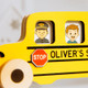 Toy Yellow School Bus with Name. Personalized Wooden Bus
