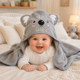 Personalized Baby Hooded Towel, Custom Name Animal Bath Towel