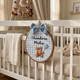 Personalized Embroidered Teddy Bear Name Hoop, Baby Boy Nursery Decor, Custom Keepsake