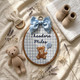 Personalized Embroidered Teddy Bear Name Hoop, Baby Boy Nursery Decor, Custom Keepsake