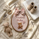 Personalized Embroidered Teddy Bear Name Hoop, Baby Boy Nursery Decor, Custom Keepsake
