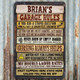 Personalized Garage Rules Sign for Workshop or Office