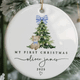 Baby Girl First Christmas Ornament, Girls First Xmas Ornament with Baby Name