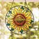 Personalized Grandma Grandkids Sunflower Stained Glass Suncatcher