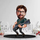 Personalized 3D Wooden Cartooned Guitarist Figurine Trinket