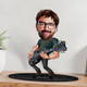 Personalized 3D Wooden Cartooned Guitarist Figurine Trinket