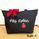 Teacher Bag Personalized, Teacher Tote Bag