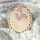 Pink Bow Birth Stat Sign Birth Announcement Sign