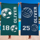 Custom Athletic Beach Towel, Sports Lover Pool Towel