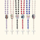 Personalized Multi-Color Rosary Beads Cross Necklace with Photo