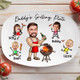 Personalized Face Grilling Platter, Custom Daddy's Grilling Plate with Kids' Names