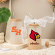 Custom University Logo 16oz Glass, College Iced Coffee Glass Graduation Gift